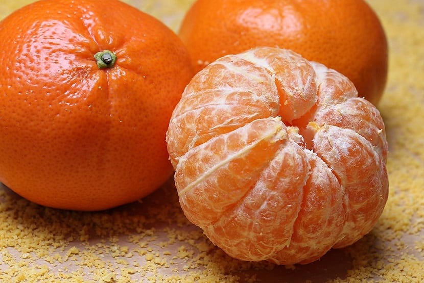 Clementinas maduras recién recolectadas