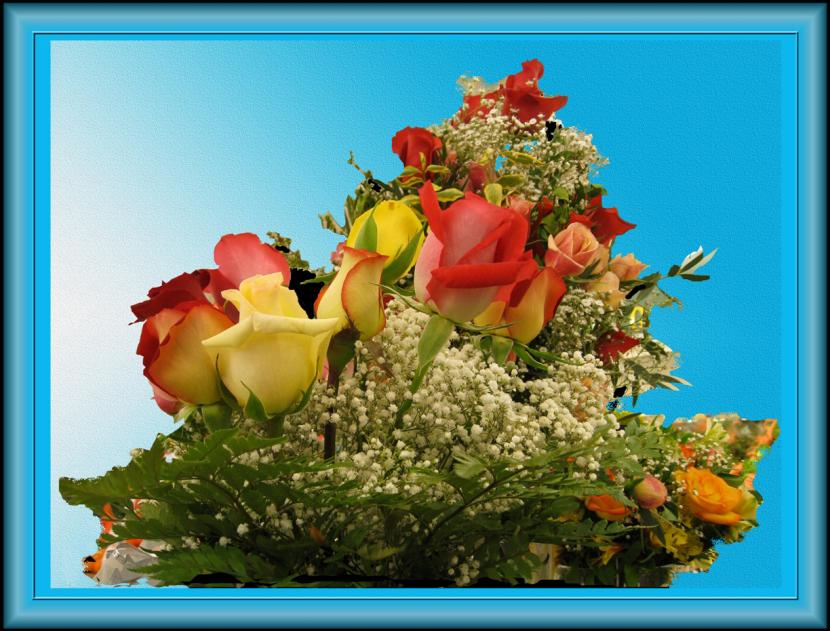 Ramo de flores cortadas en un jarrón