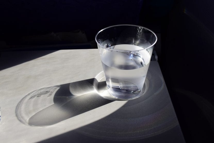 Vaso con agua limpia preparado para enraizar esquejes