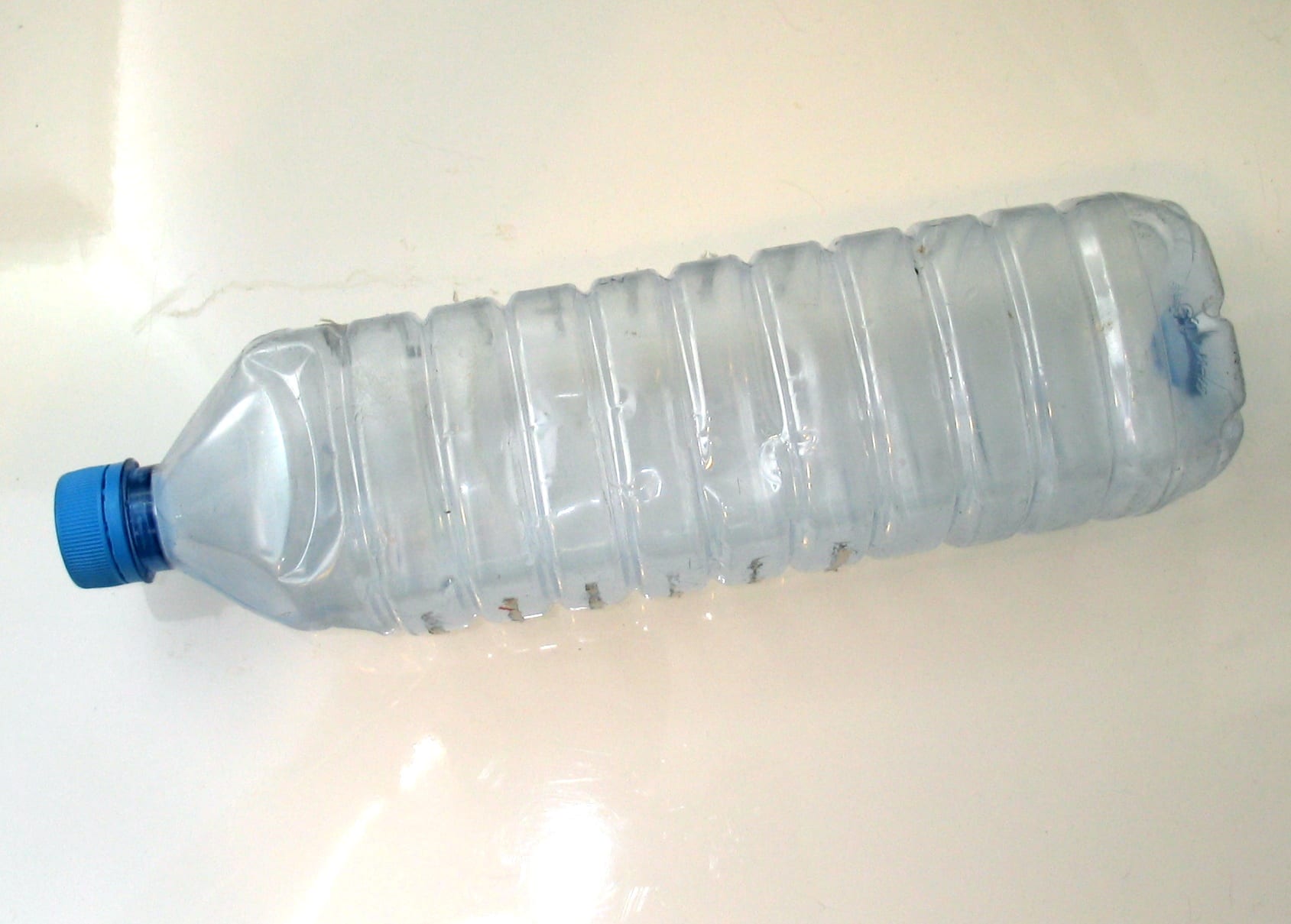 Botella de plástico cortada para fabricar una trampa casera
