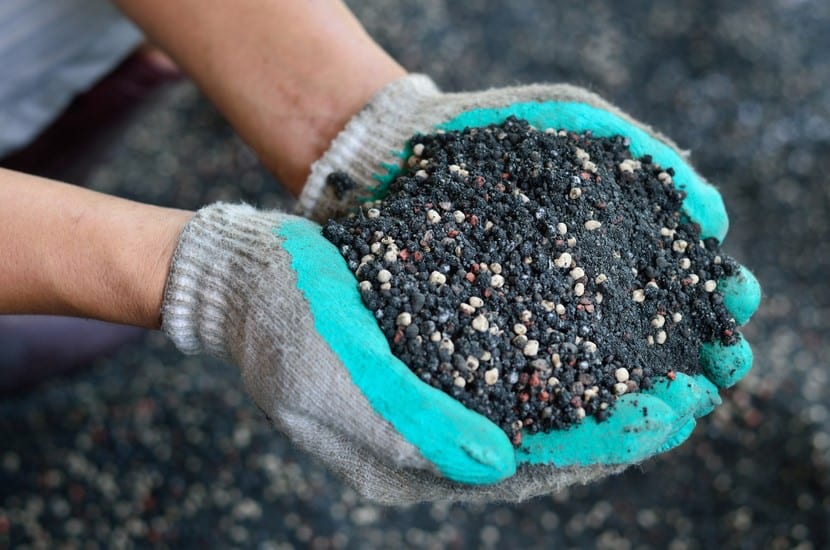 Abono granulado para plantas