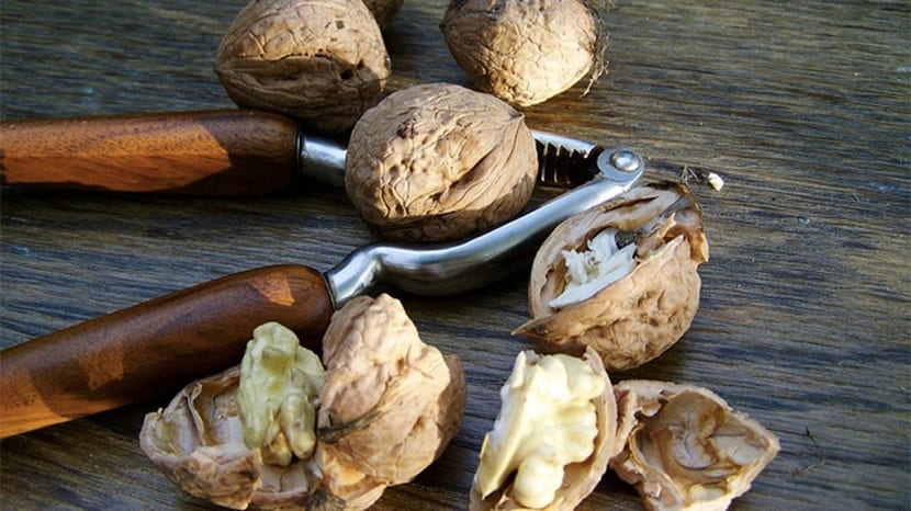 Nueces con el ruezno abierto