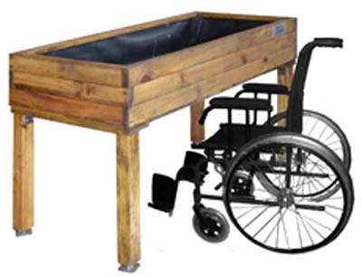 Plano acotado de una mesa de cultivo adaptada